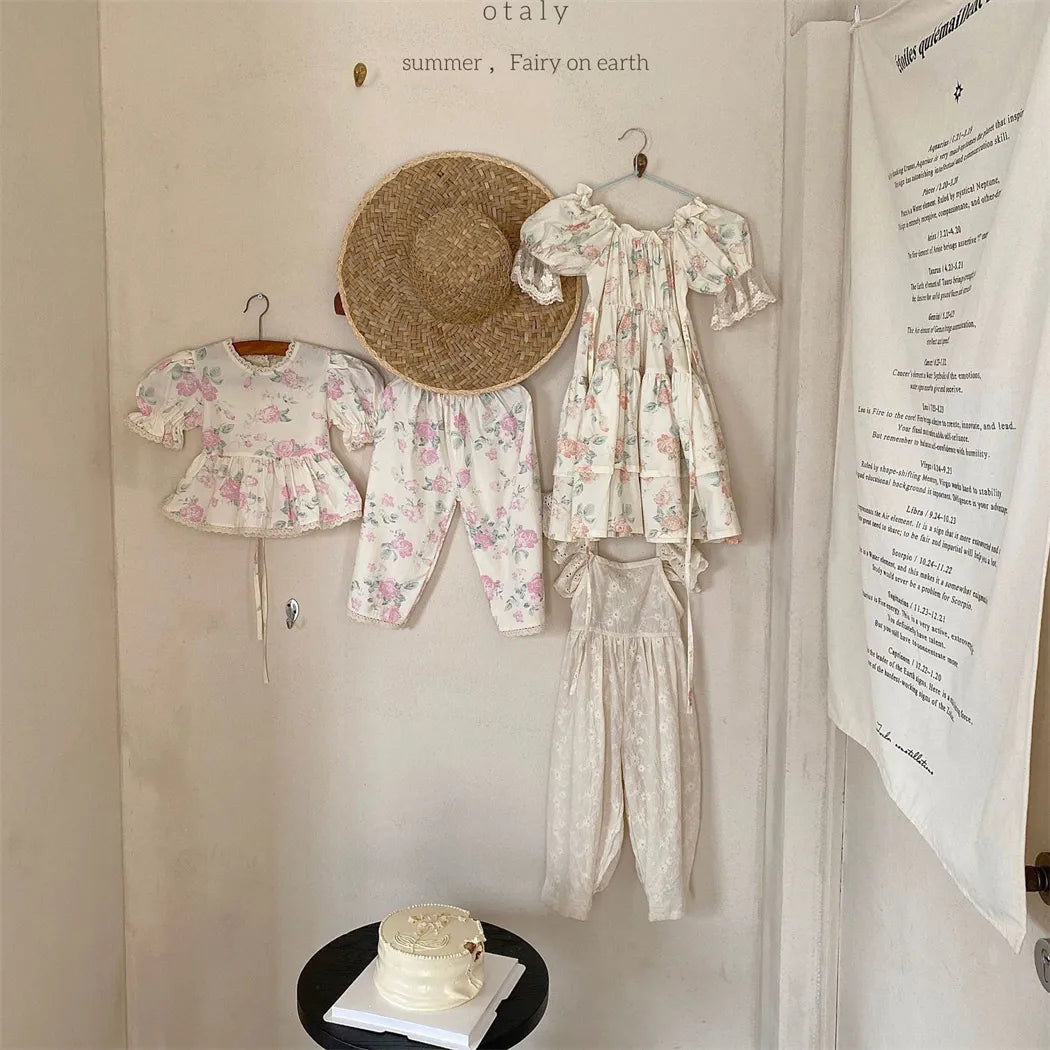 Vintage Floral Toddler Romper: Summer Princess Jumpsuit