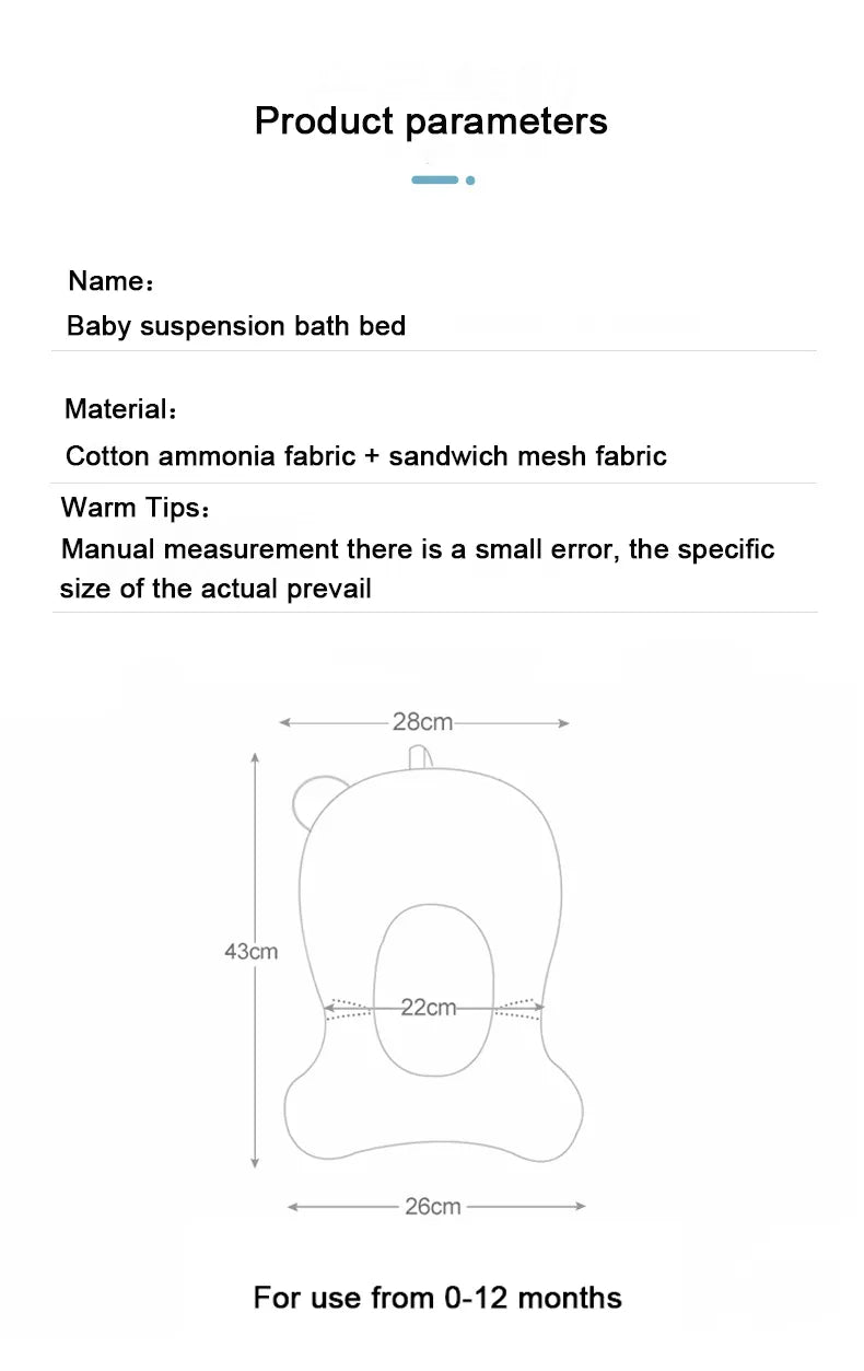 Baby Bath Support Mat - Anti-Slip & Comfortable