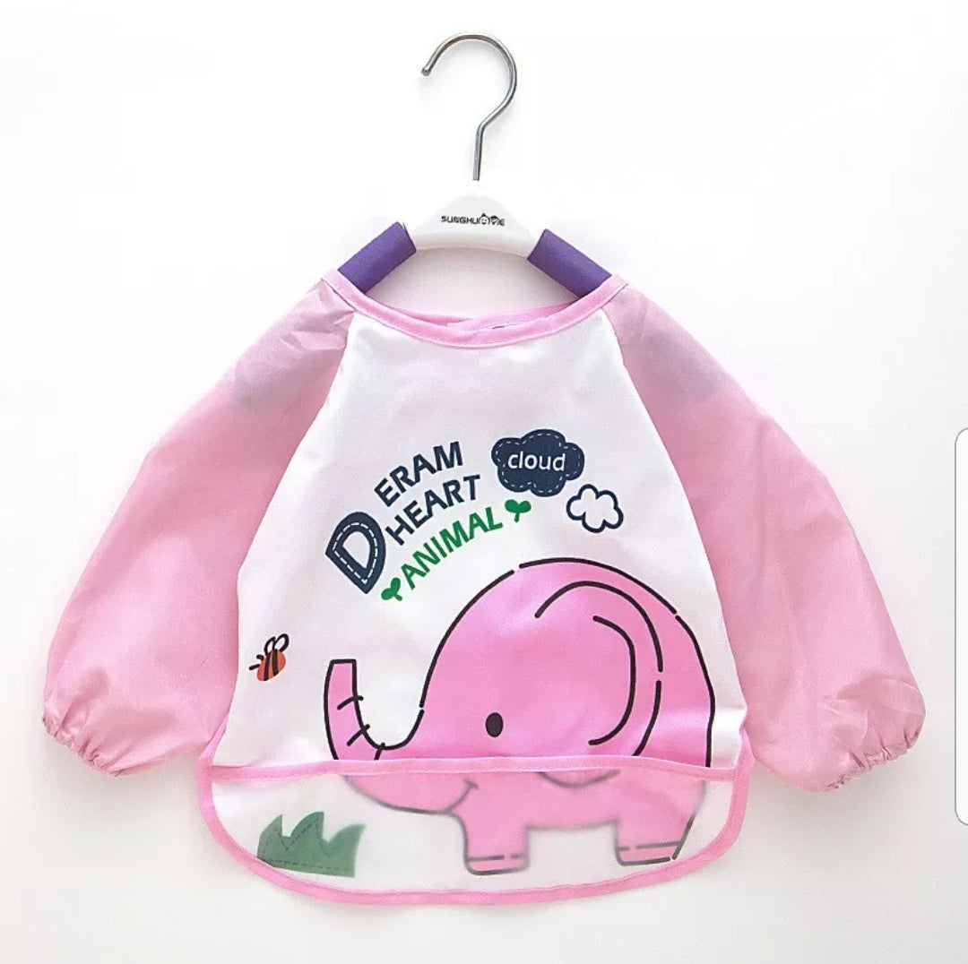 Pink Elephant Waterproof Bibs