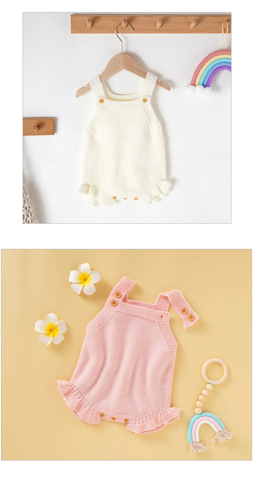 Knitted Baby Girls Summer Rompers