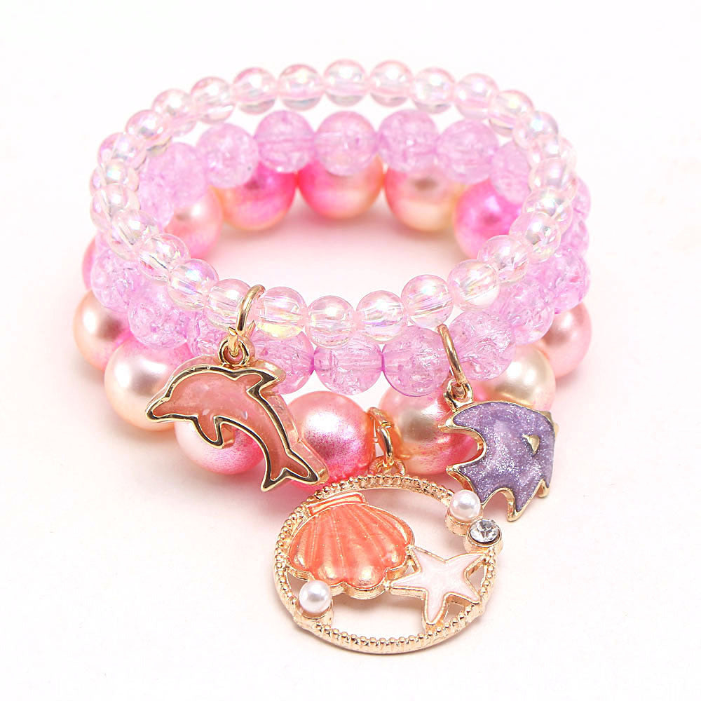 Children Sea Theme Bubblegum Beaded Chunky Bracelet