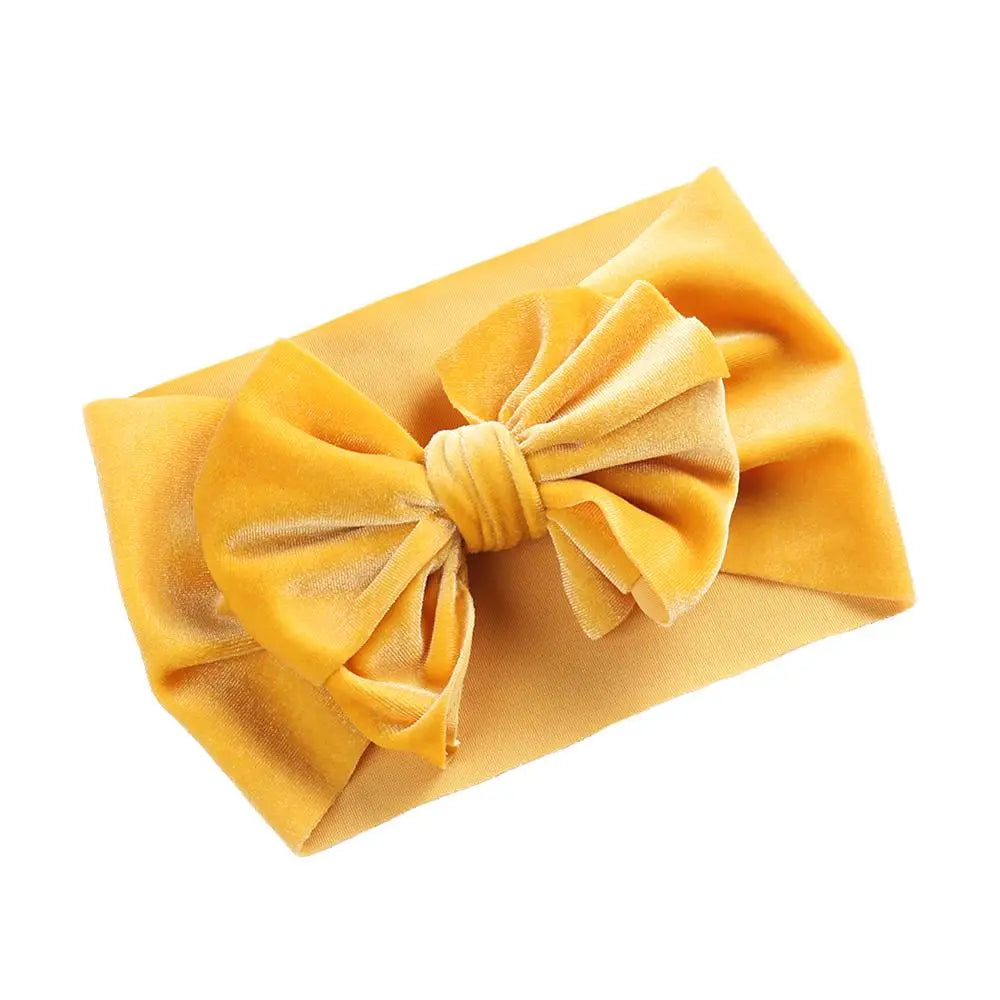 Solid Velvet Baby Bow Headband - Winter Hair Accessory