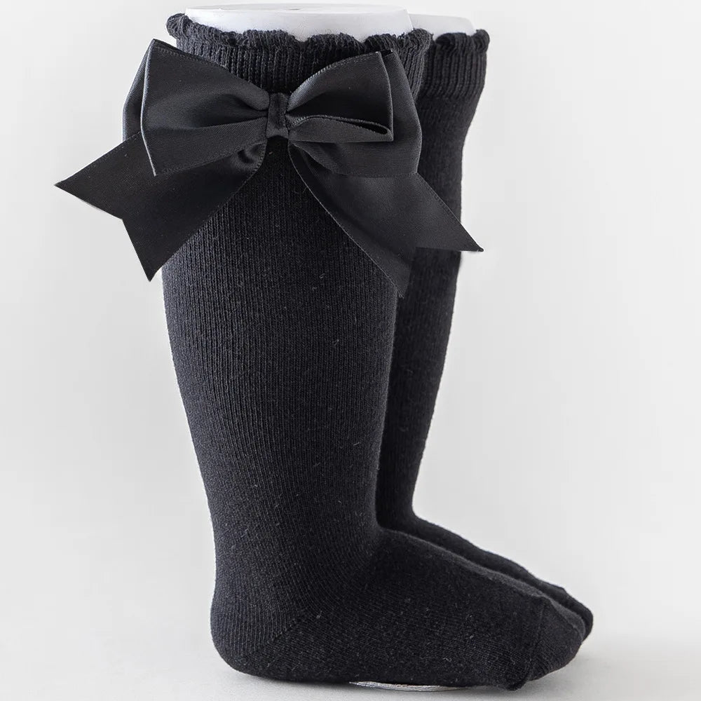 Kids Knee High Socks with Big Bow (Newborn-7 Years)