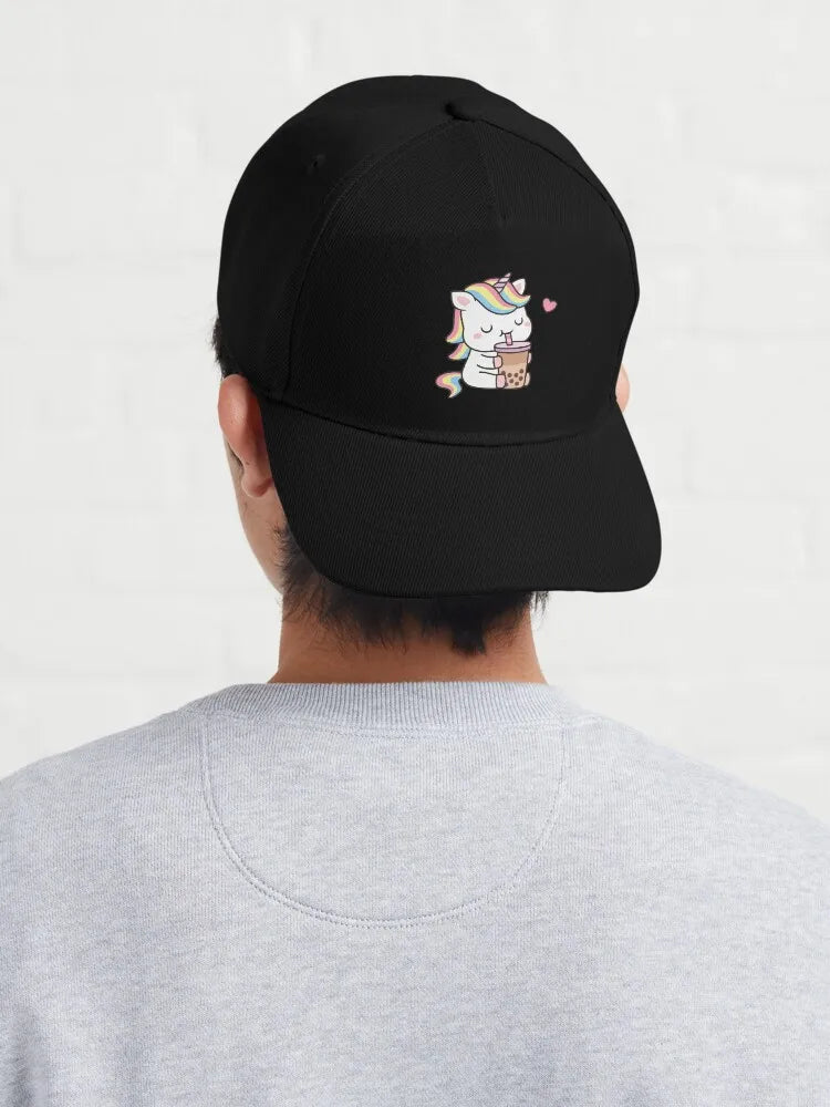 Unicorn with Boba Milk Tea Hat