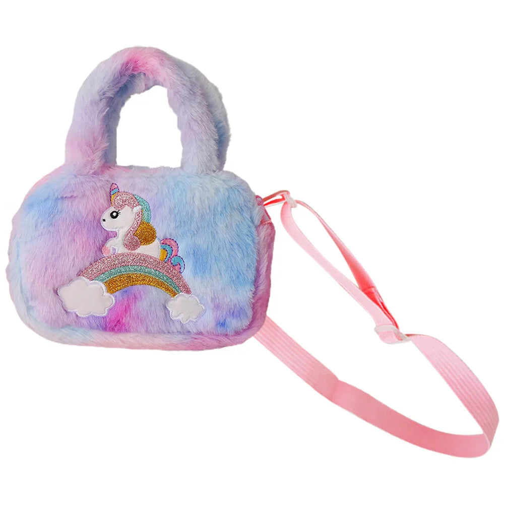 Fluffy Plush Unicorn Handbag