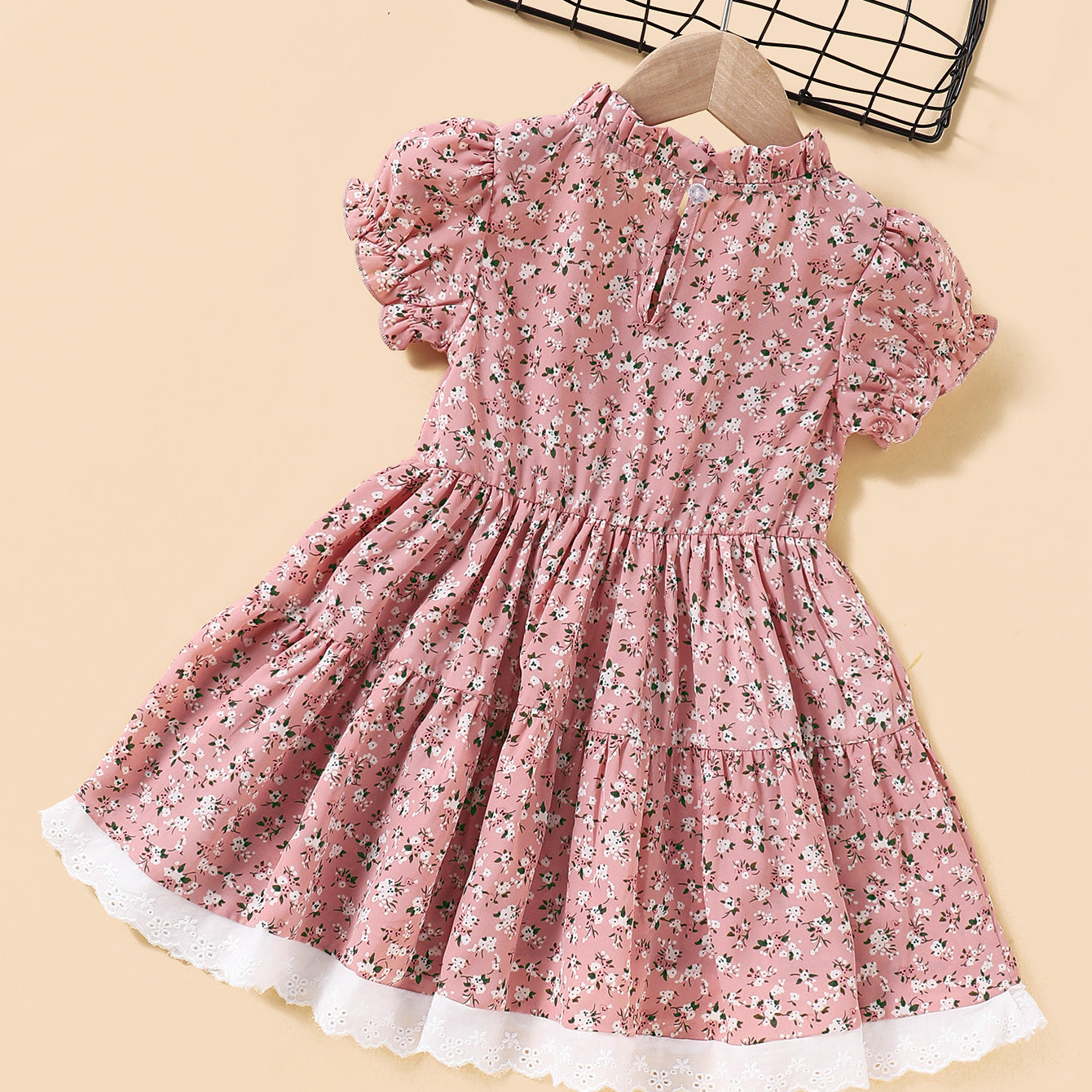 Children's Pastoral Floral Polyester Dress