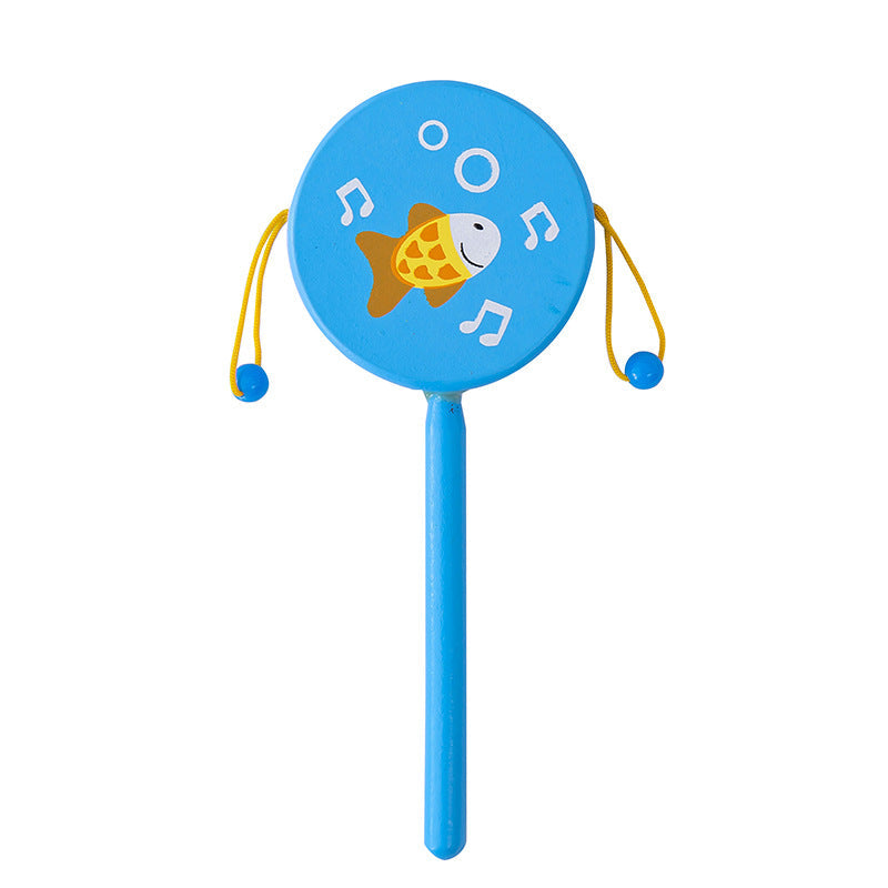 Wooden Cartoon Hand Drum Educational Toy for Children