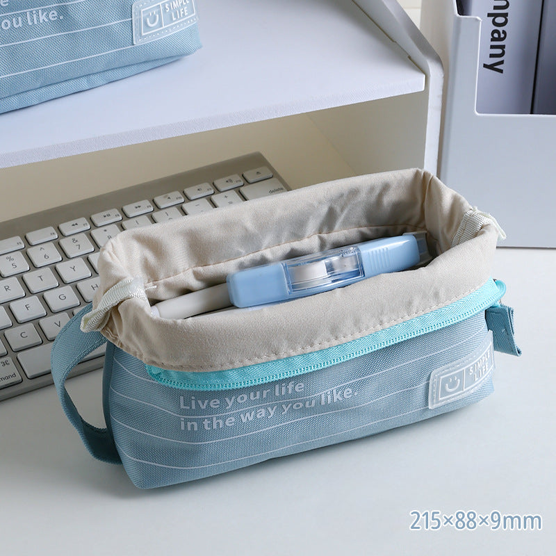 New Polyester Fiber Simple Large Capacity Pencil Case
