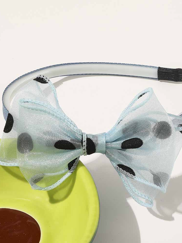 Girls Polka Organza Bow Headband