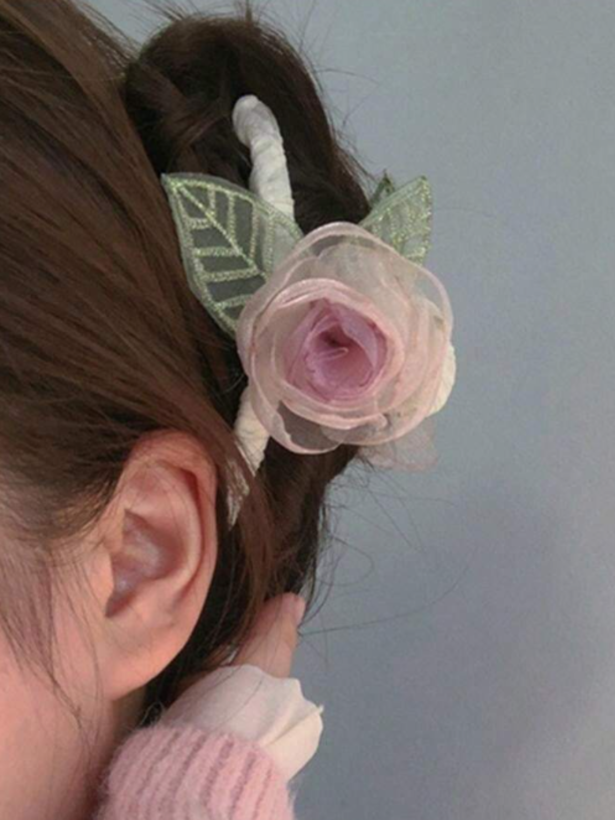 Dreamy Blooms Pink Rose Hair Clip