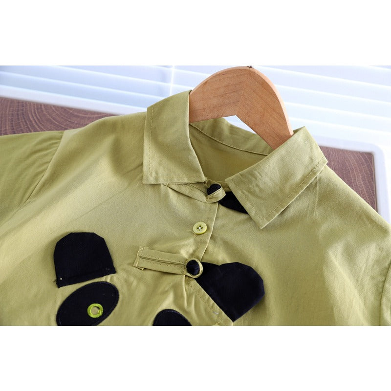 Boys' Cotton Panda Shirt and Shorts Set