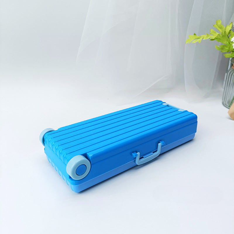 Plastic Suitcase Double Layer Large Capacity Stationery Box