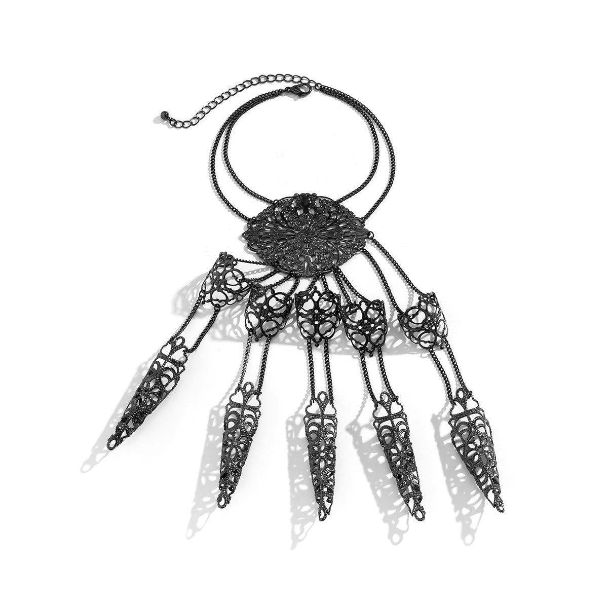 Steampunk Finger Chain Bracelet - Gothic Hand Jewellery