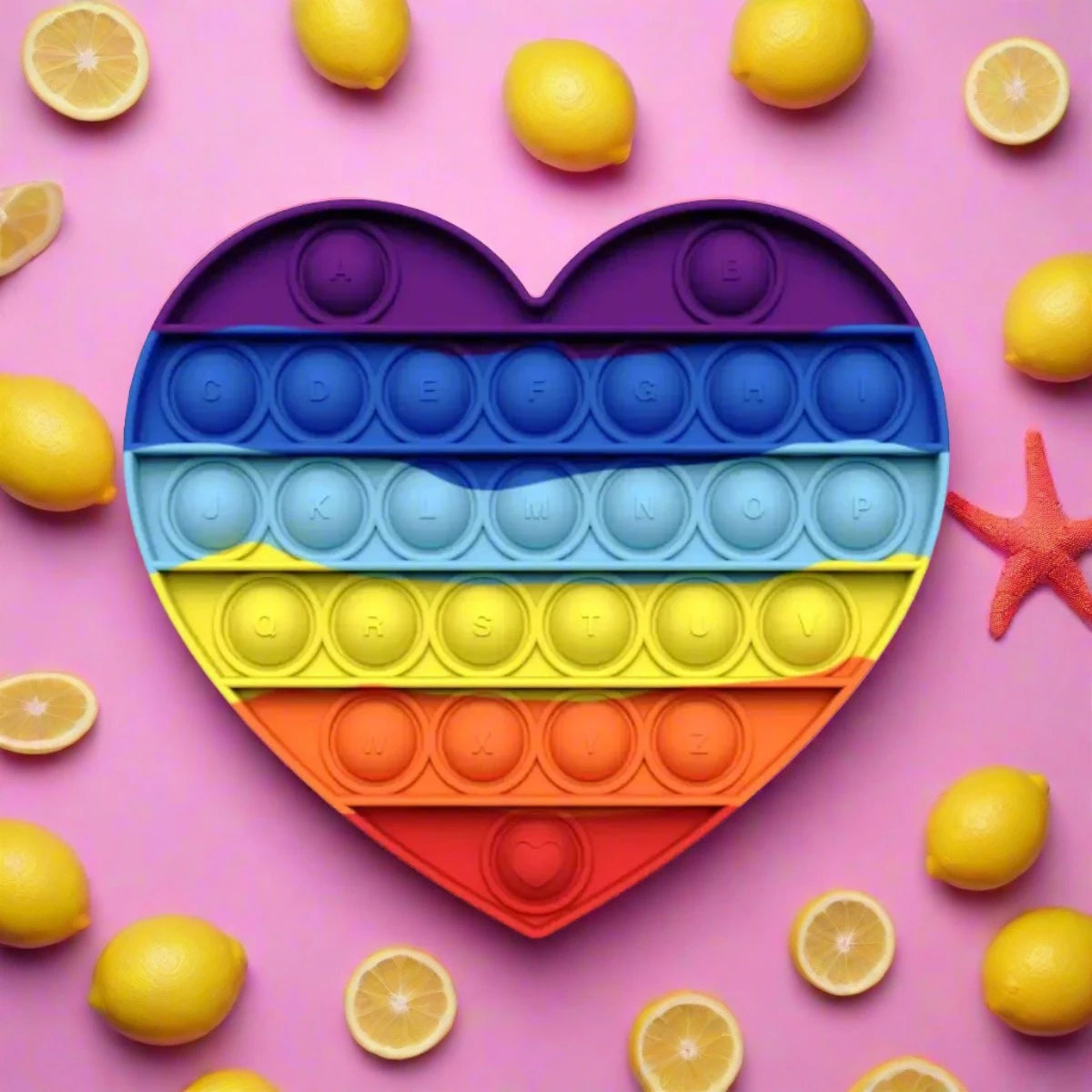 Rainbow Heart Pop it