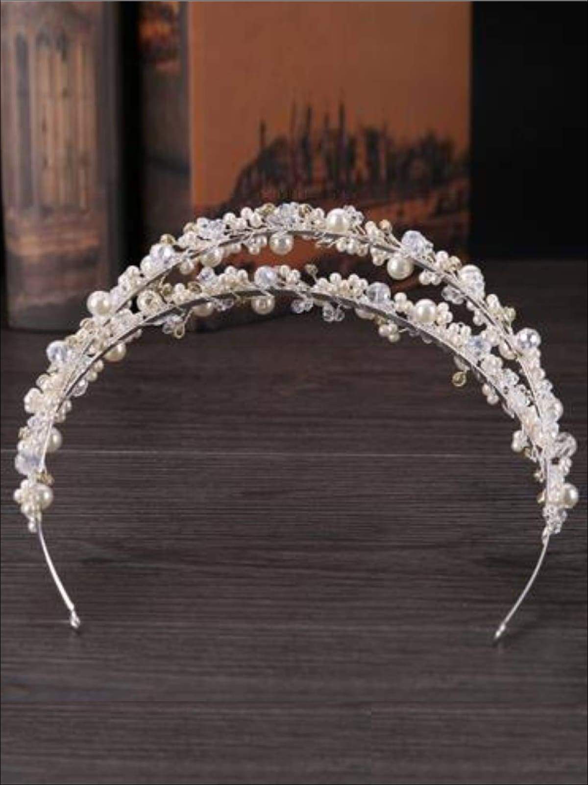Double Layer Pearl and Crystal Beaded Headband