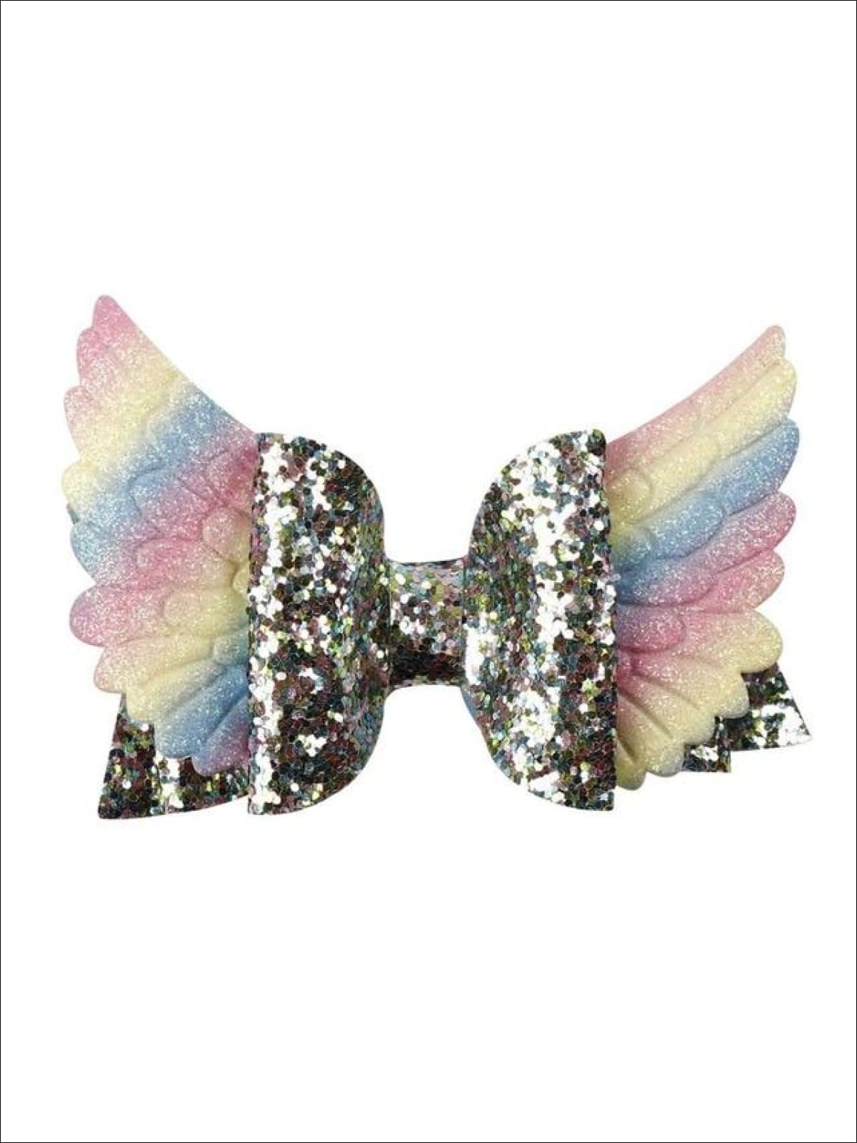 Girls Sequin Princess Angel Wing Hair Bow