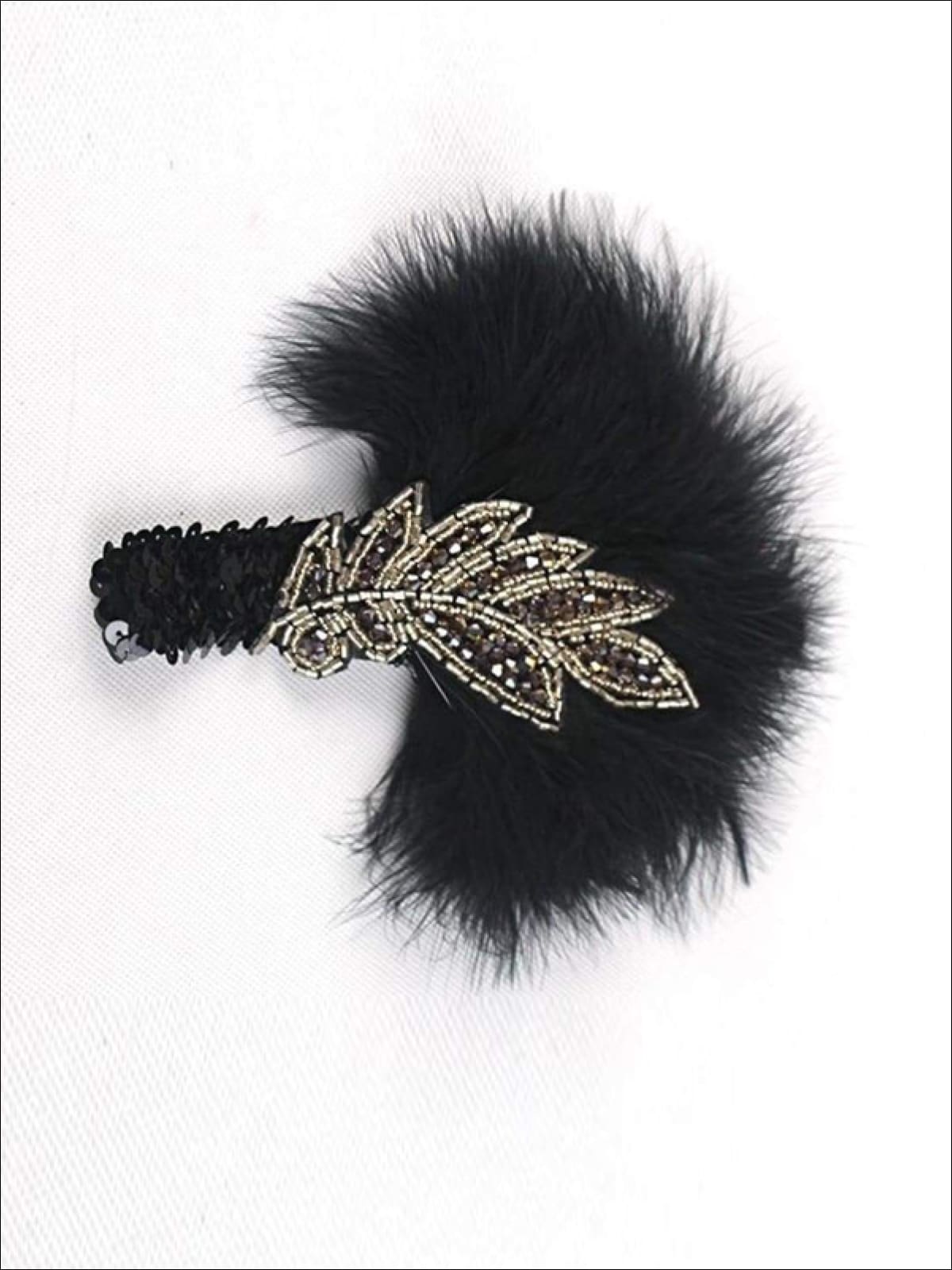 Girls Vintage Feather Sequin Embellished Flapper Headpiece