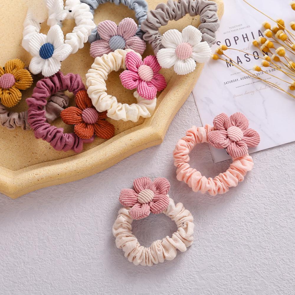 Kid Girl Flower Decor Scrunchies