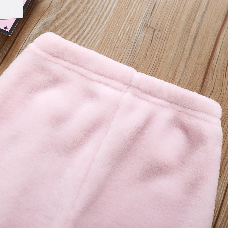 Children's Double-sided Flannel Warm Three-Piece Set for Autumn and Winter