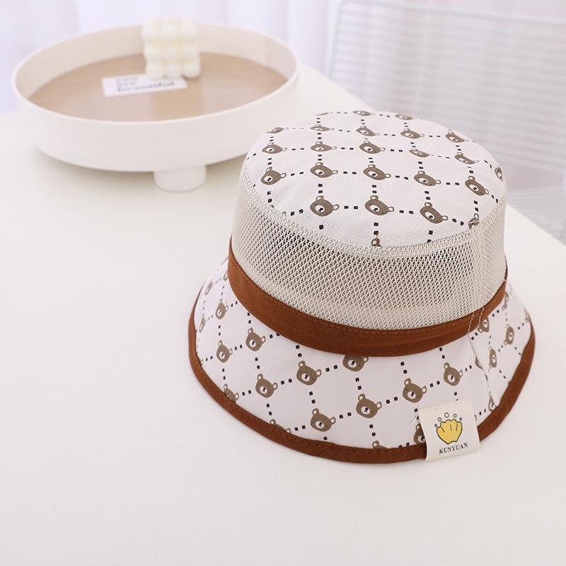 Sunshade Wired Bear Print Children's Mesh Hat