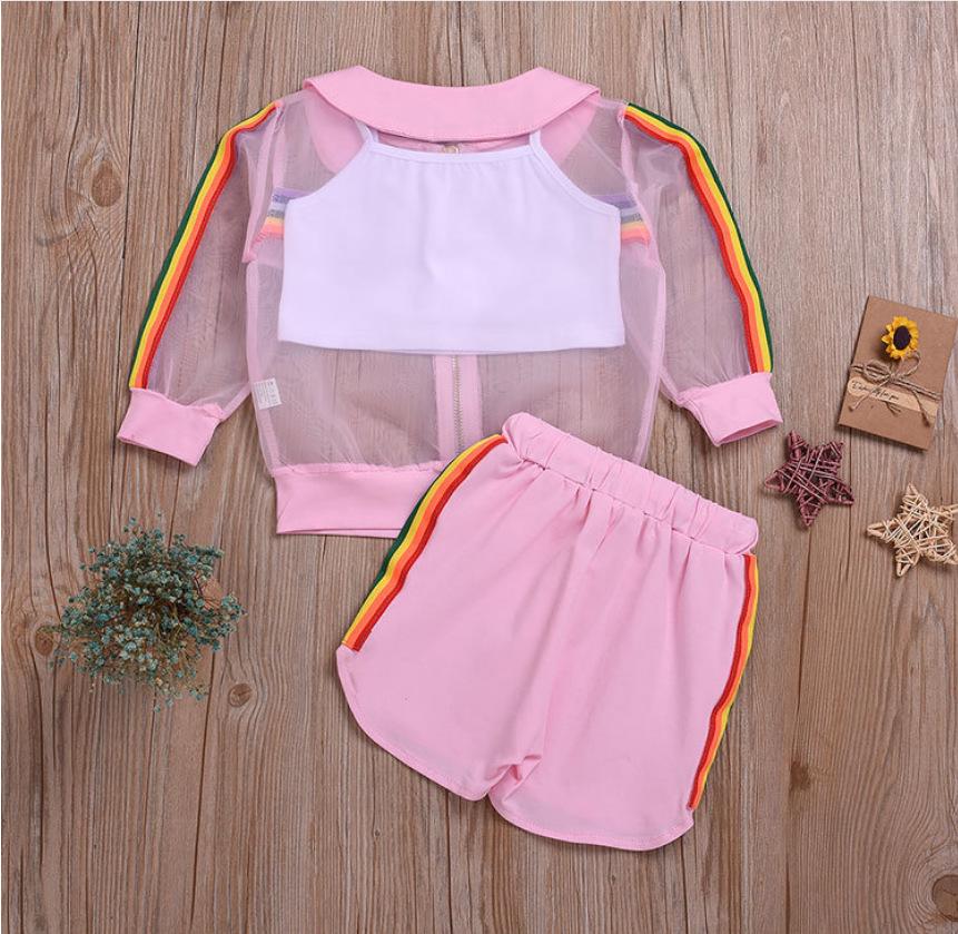 Sleeveless vest top breathable rainbow sunscreen shorts
