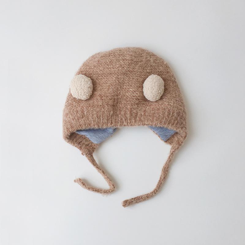 Baby Cartoon Knit Cap Strap Warm Ear Protection Cap