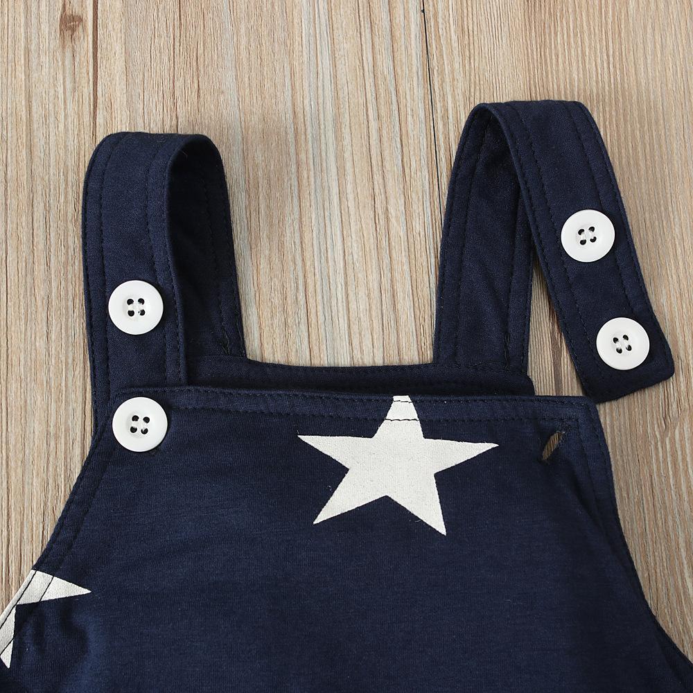 Top Striped Tee Strap Pants Children's Suit
