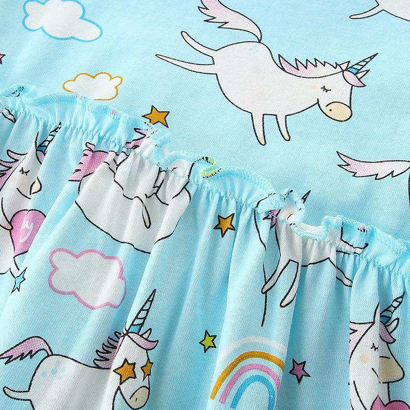 Cotton princess skirt cartoon printed sleeved children's skirt