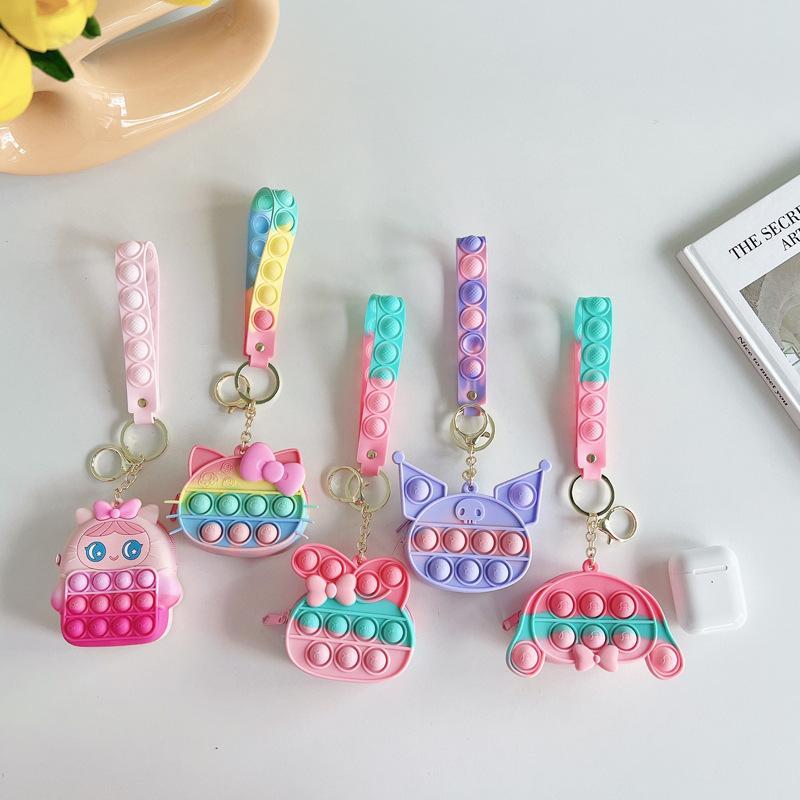 Cartoon Silicone Mini Bag Rabbit Pendant Keychain