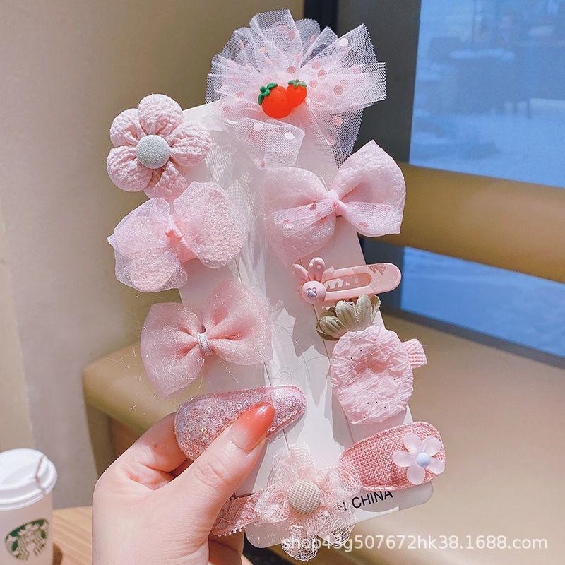 Children's Hairpin Set Bow Mesh Clip