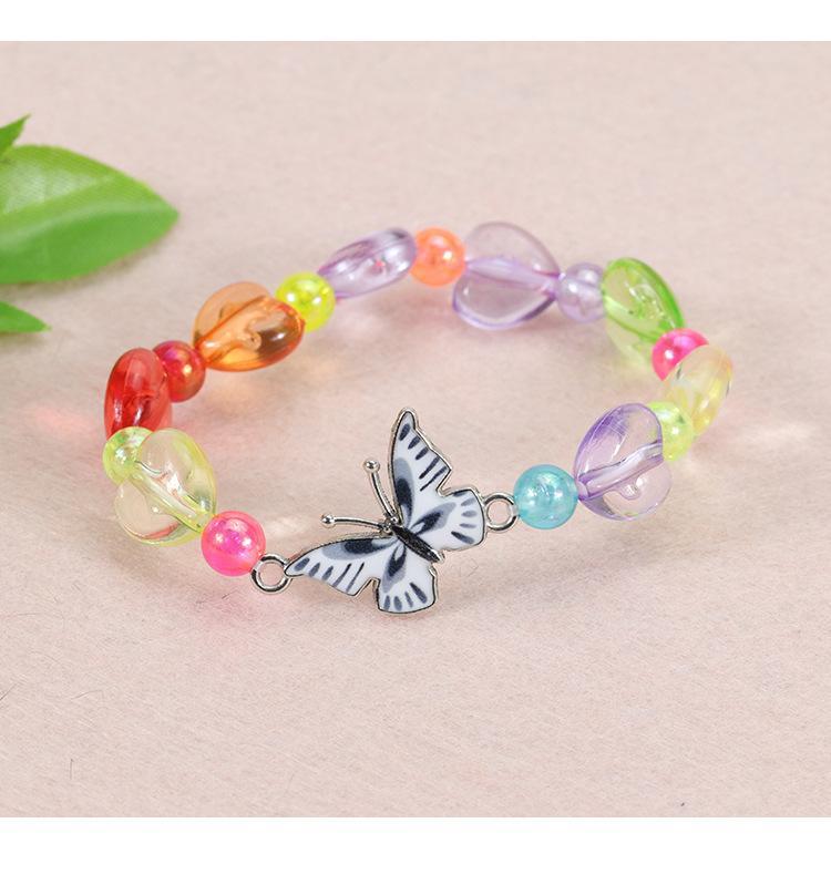 Children's Colorful Beaded Bracelet Colorful Butterfly Bracelet
