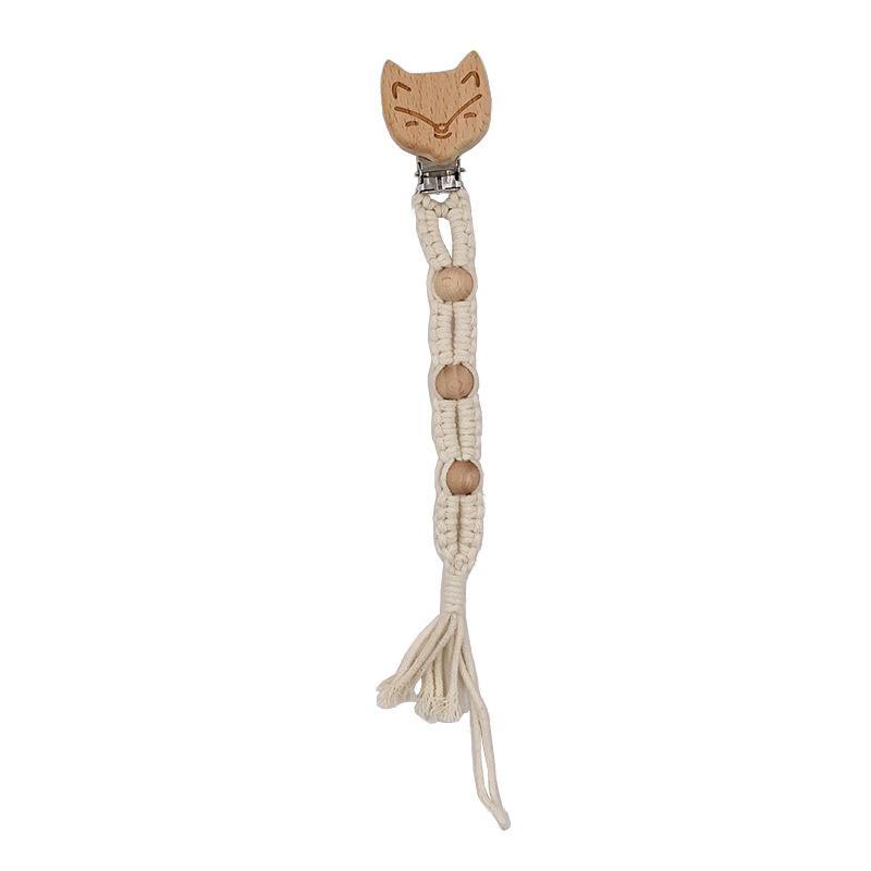 Beech Hand-woven Rope Pacifier Clip Anti-drop Chain