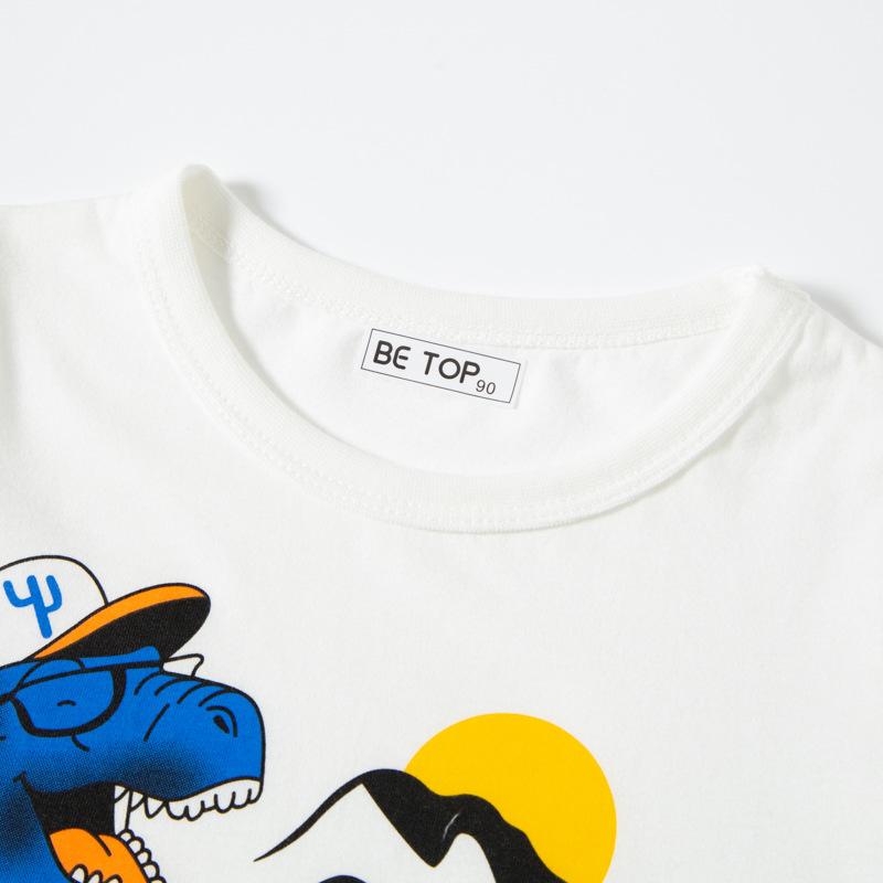 Children's T-shirt cartoon dinosaur Top Men's short sleeved