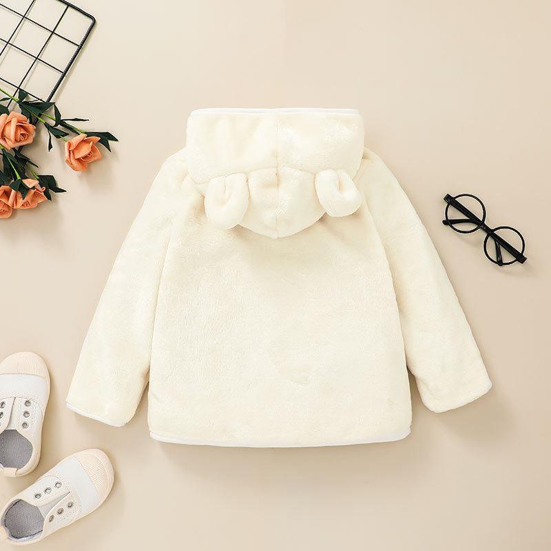 Children's Hooded Zip Shirt Solid Color Coat