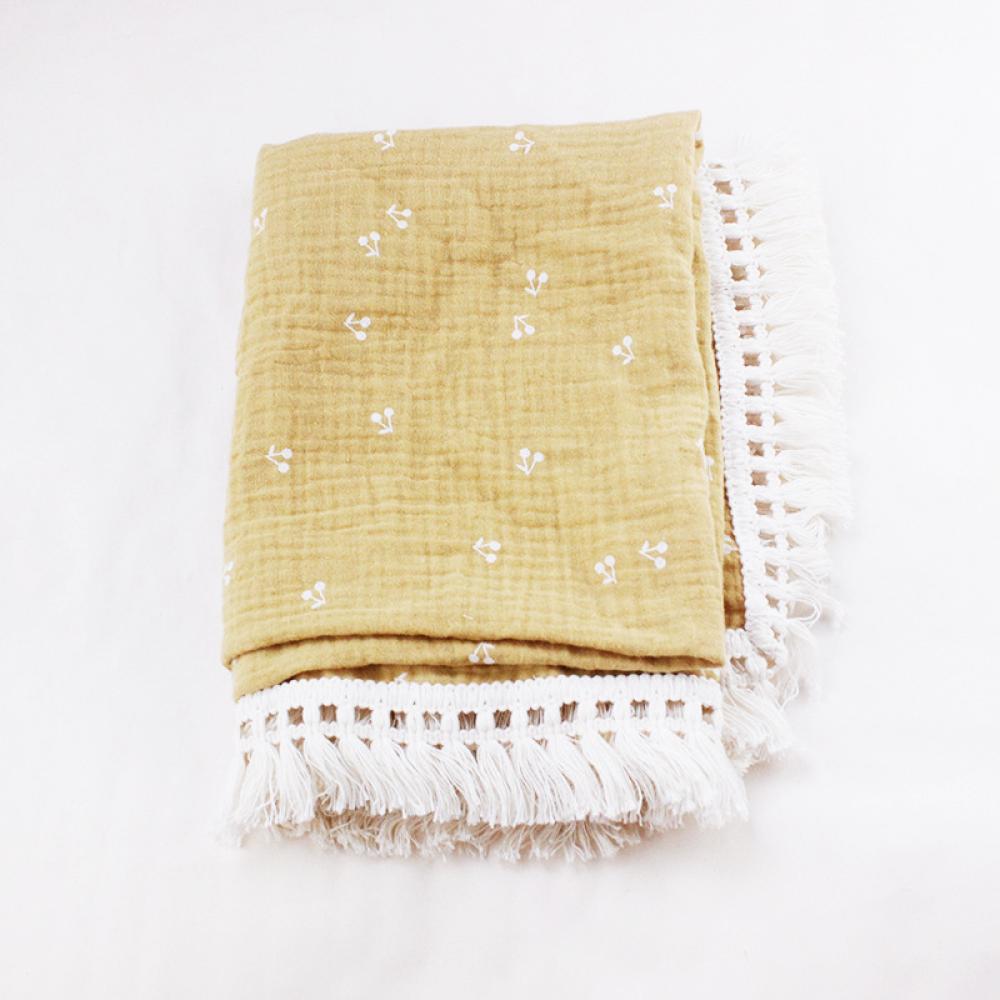 Children's Double Cotton Soft Tassel Baby Bath Towel Baby Blanket