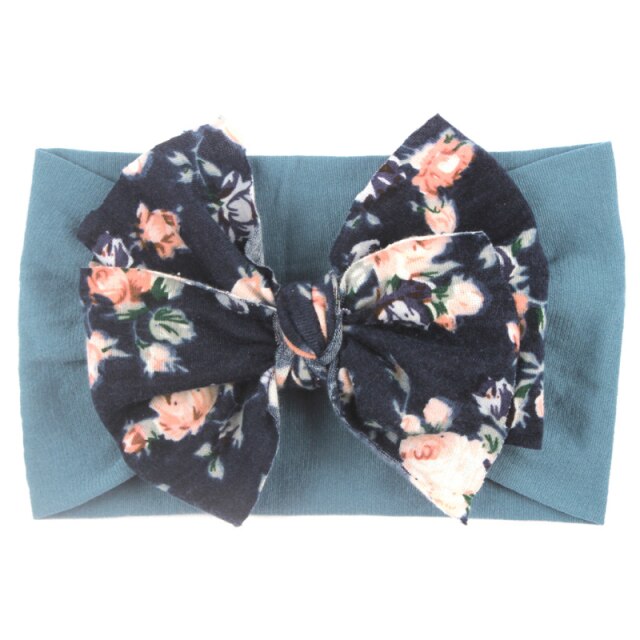 Elastic Printed Flower Kids Headband