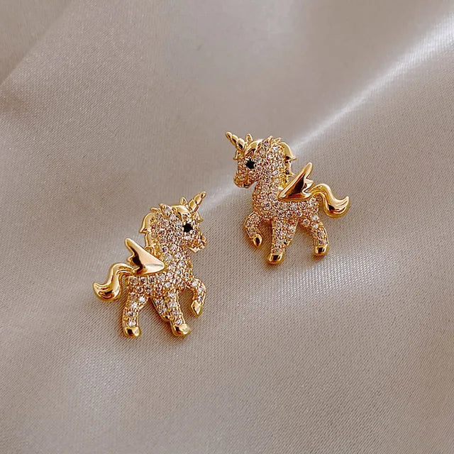 Sparkling Unicorn Studs Earrings