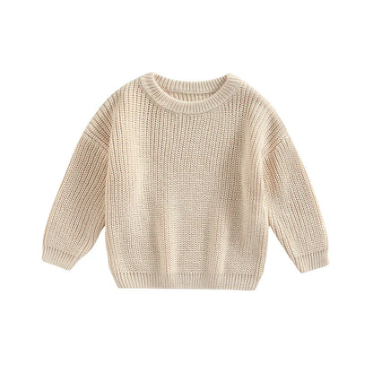Autumn Long-Sleeved Knitted Sweater for Babies
