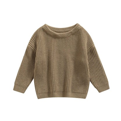 Autumn Long-Sleeved Knitted Sweater for Babies
