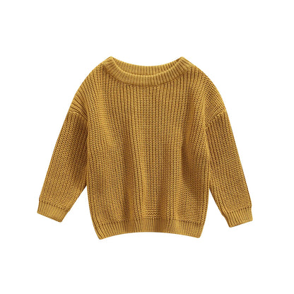 Autumn Long-Sleeved Knitted Sweater for Babies