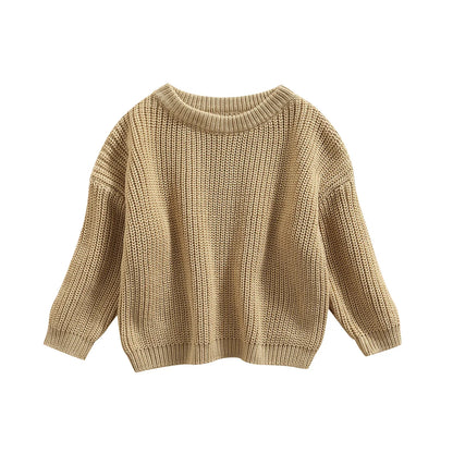 Autumn Long-Sleeved Knitted Sweater for Babies