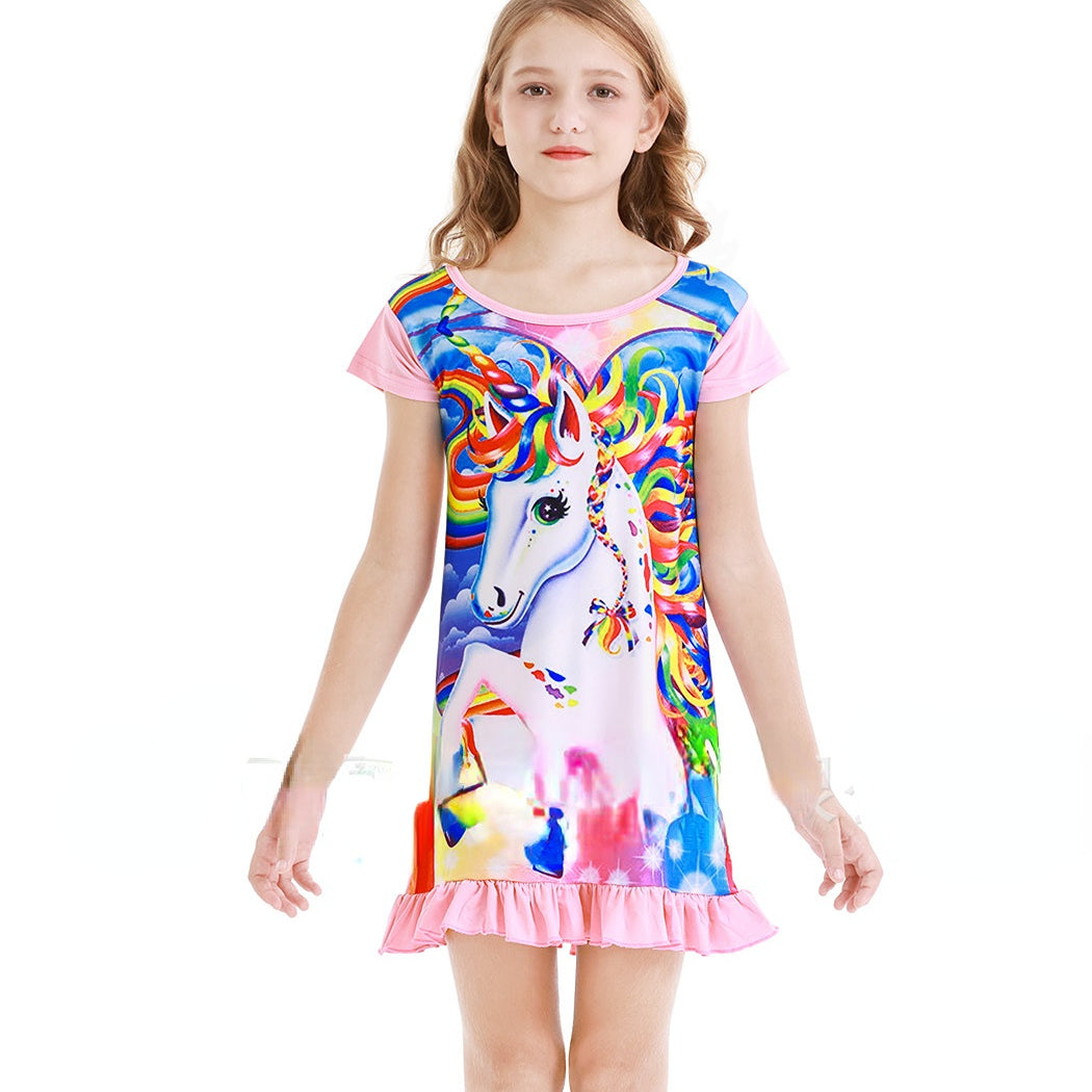 Wholesale Girls Unicorn Cotton Nightdress Baby Clothes
