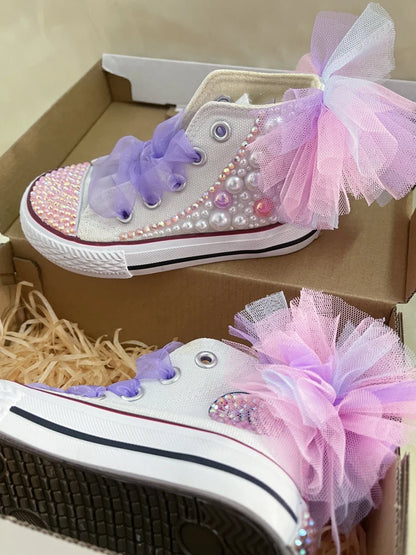 Unicorn Pearly Bling High-Top Sneakers