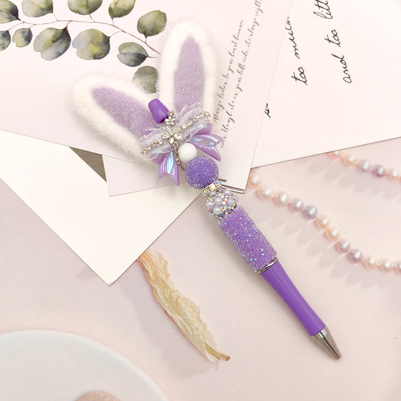 rabbit ear bow tassel sugar diamond pen handmade