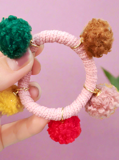 Girls Pompom Balls Elastic Hairbands
