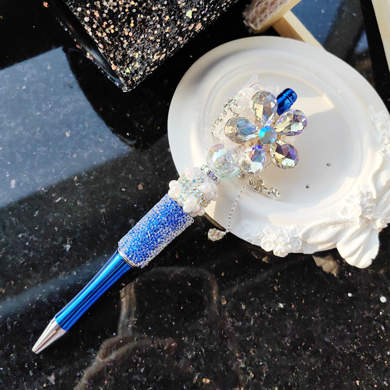 Beaded Pen Pearl Rhinestone Flowers Lace Pen Handmade