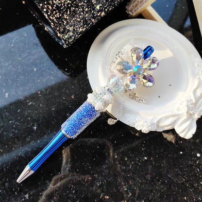 Beaded Pen Pearl Rhinestone Flowers Lace Pen Handmade
