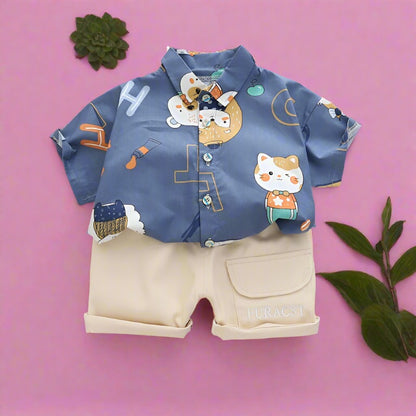 Boys' Cotton Shirts and Shorts Sets