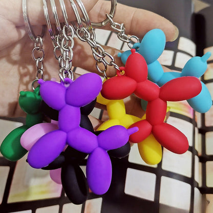 Cute Balloon Dog Keychain Cartoon Silicone Bag Ornaments