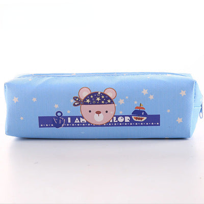 Cute Animal Cartoon Square PU Pencil Case Cute Animal Stationery Bag Multifunctional Student Pencil Case